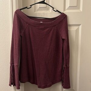 Urban Outfitters Maroon Ribbed Knit Top